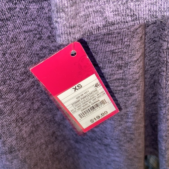 XS 🔖 Xhilaration Purple Ruffle Long Sleeve Shirt Sleepwear - Picture 5 of 6